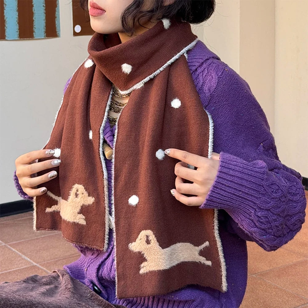 sweet puppy knit scarf boogzel clothing