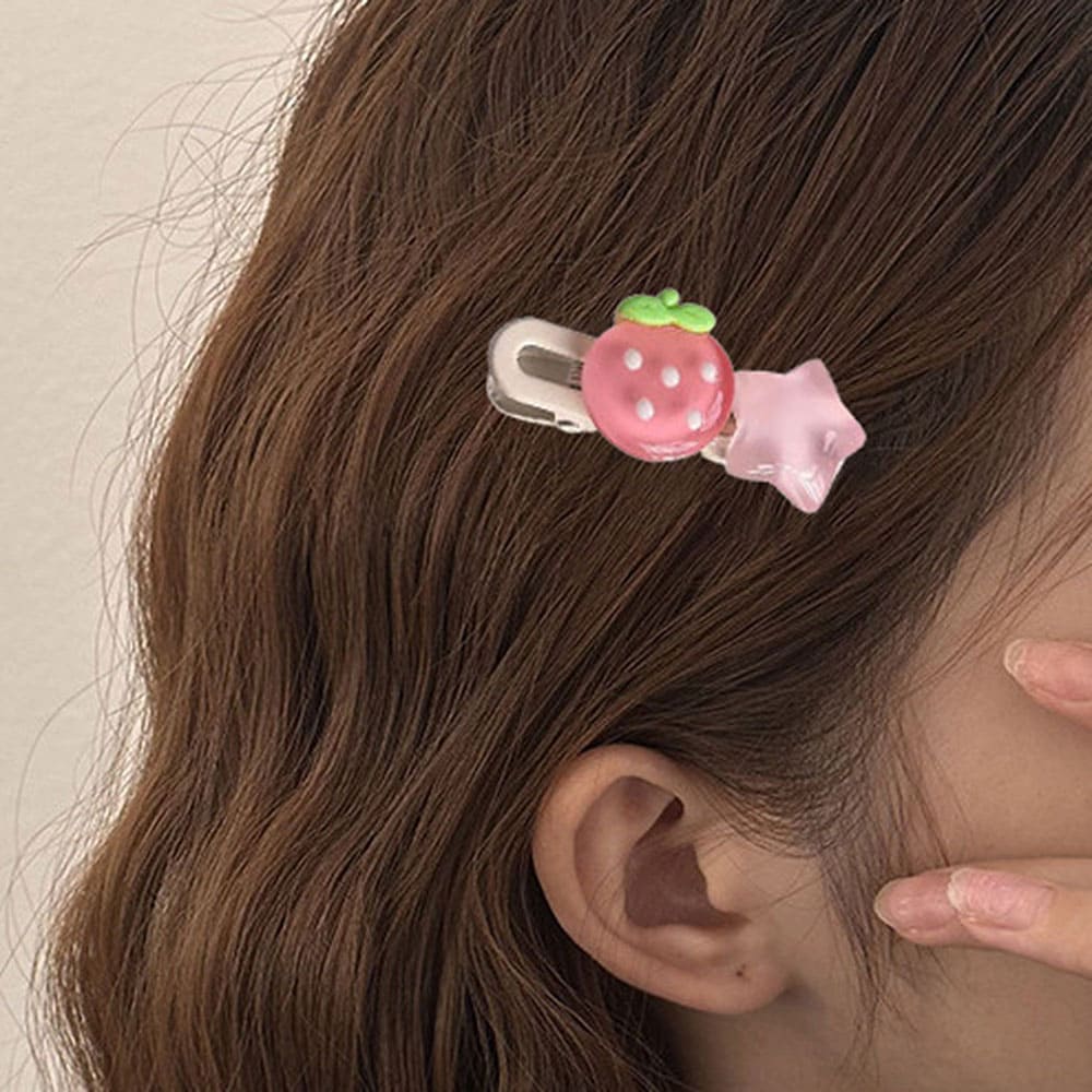 sweet strawberry and star hair clip boogzel clothing