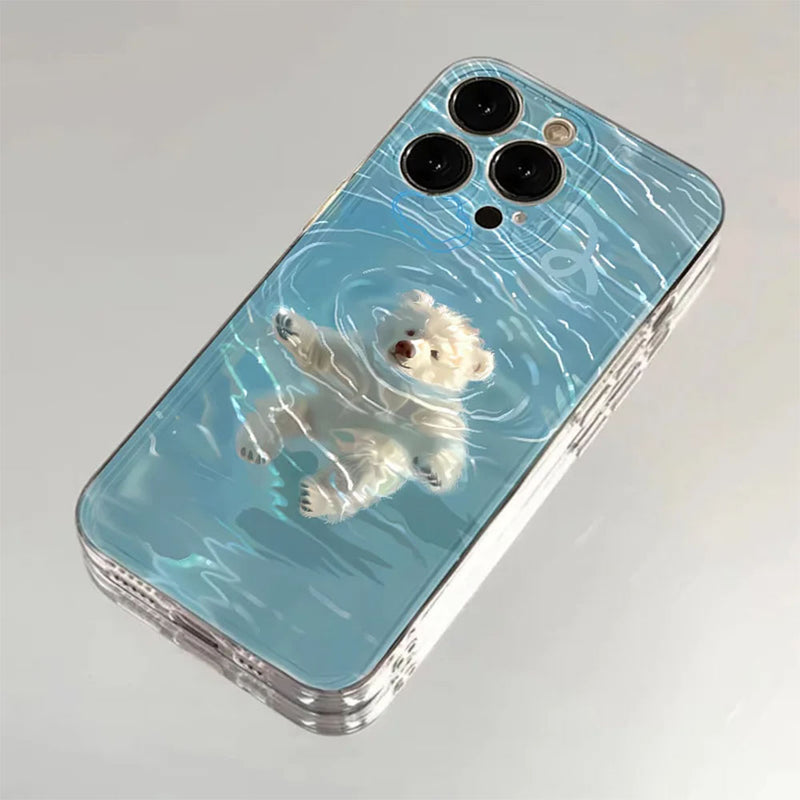 swimming bear iphone case boogzel clothing