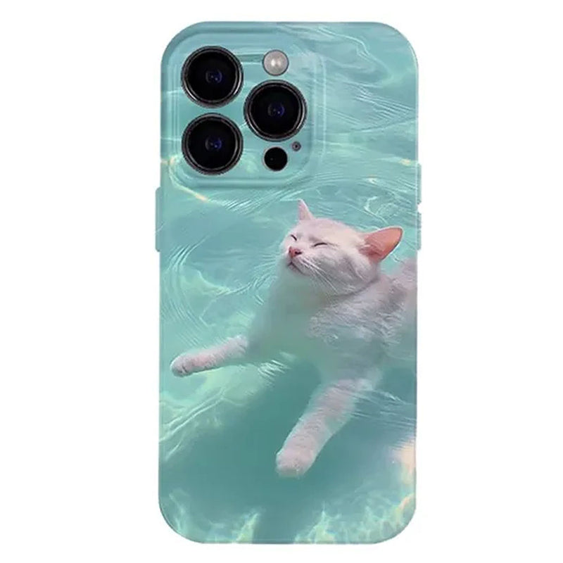 swimming cat iphone case boogzel clothing