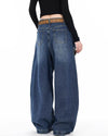 blue layered wide leg jeans boogzel clothing