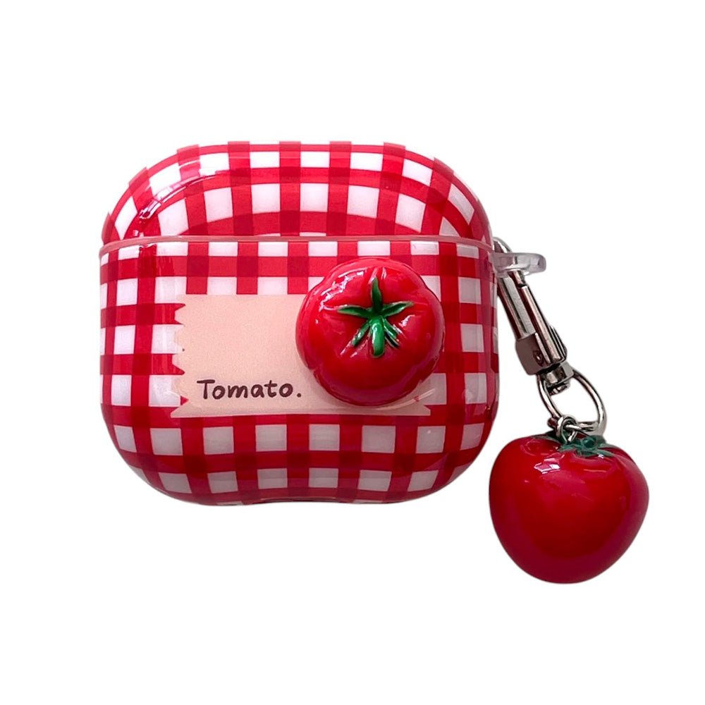 tomato checkered airpods case boogzel clothing