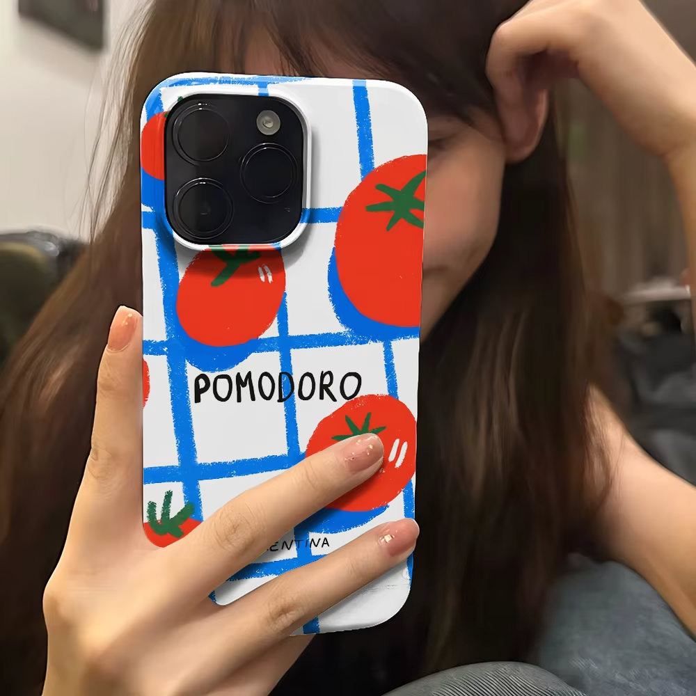 tomato plaid print iphone case boogzel clothing
