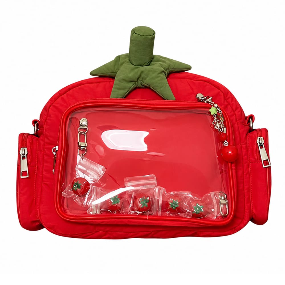 tomato shaped clear pocket handbag boogzel clothing