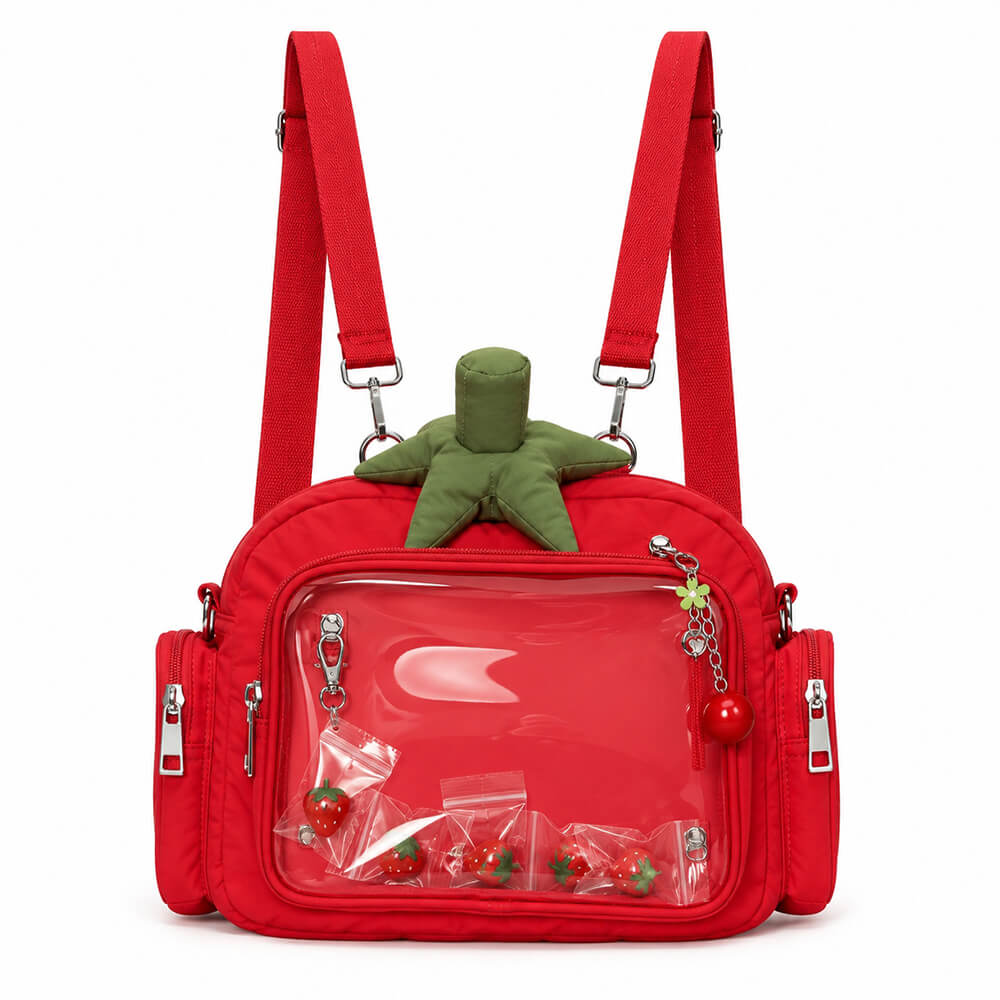 tomato shaped clear pocket handbag boogzel clothing