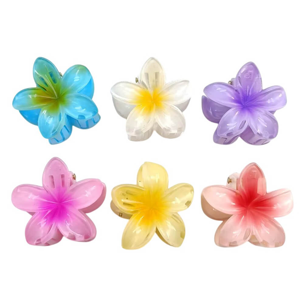 tropical flower 6pcs mini hair clip set boogzel clothing