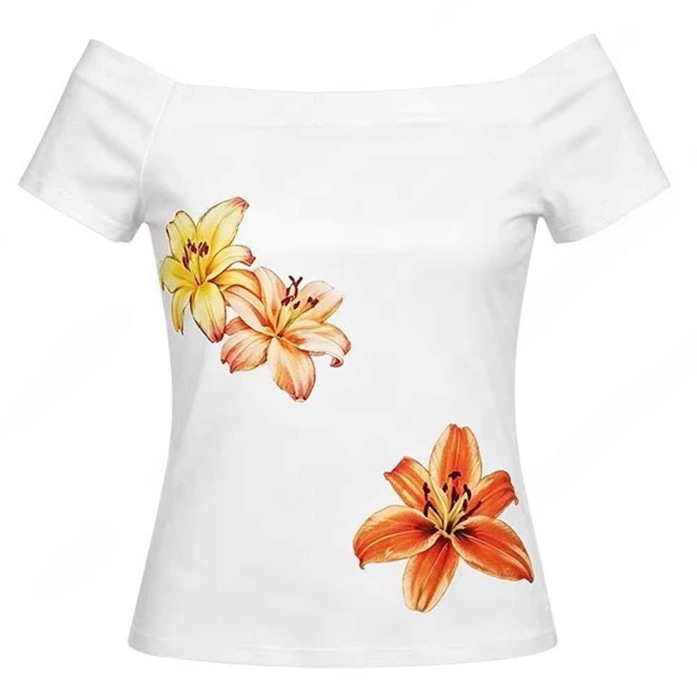 tropical flowers coconut girl off shoulder top boogzel clothing