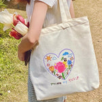 tulip embroidery aesthetic tote bag boogzel clothing