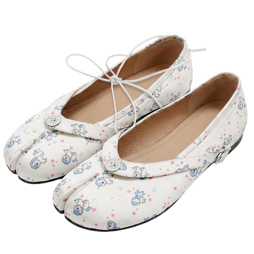 unicorn print tabi ballet flats boogzel clothing