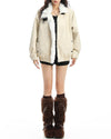vanilla cream faux fur jacket boogzel clothing