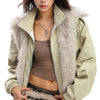 vanilla fur trim jacket y2k boogzel clothing