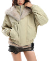 vanilla fur trim jacket y2k boogzel clothing