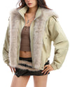 vanilla fur trim jacket y2k boogzel clothing