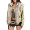 vanilla fur trim jacket y2k boogzel clothing