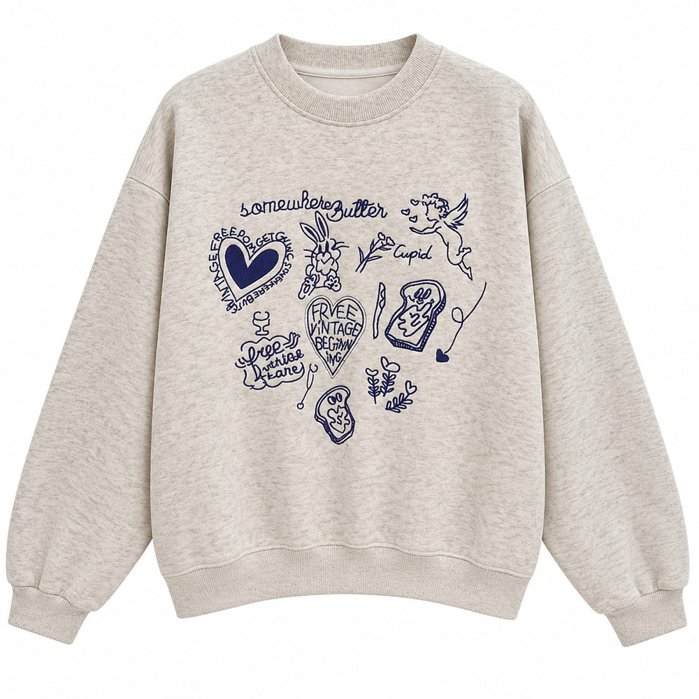 vintage aesthetic grey crewneck sweatshirt boogzel clothing