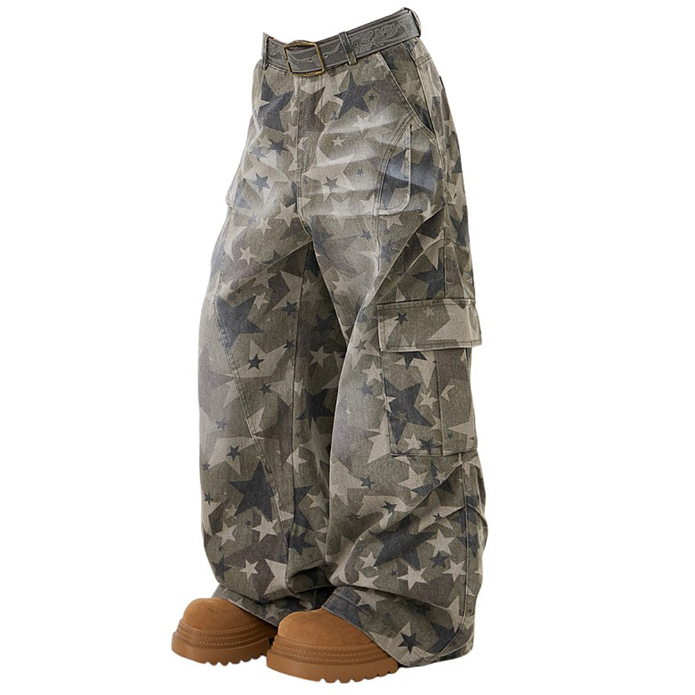 vintage style star print jeans boogzel clothing