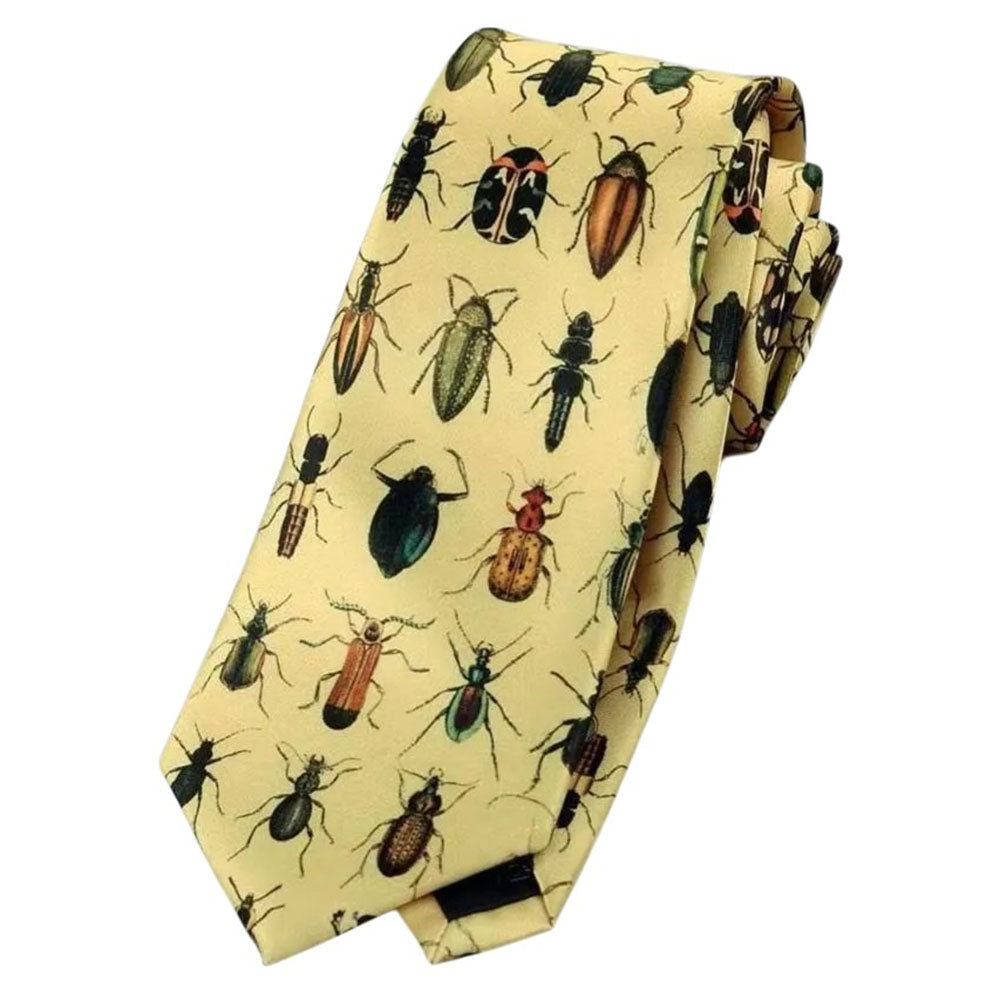 vintage beetle print tie boogzel clothing