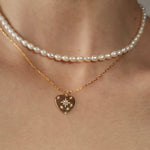 vintage heart coin necklace boogzel clothing