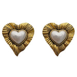 vintage pearl heart earrings boogzel clothing
