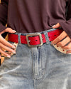 vintage rose pattern leather belt boogzel clothing