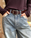 vintage rose pattern leather belt boogzel clothing