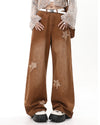 Vintage Style Star Patch Jeans - Brown star jeans - brown jeans -Boogzel Clothing