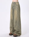 washed cross print wide leg jeans boogzel clothing