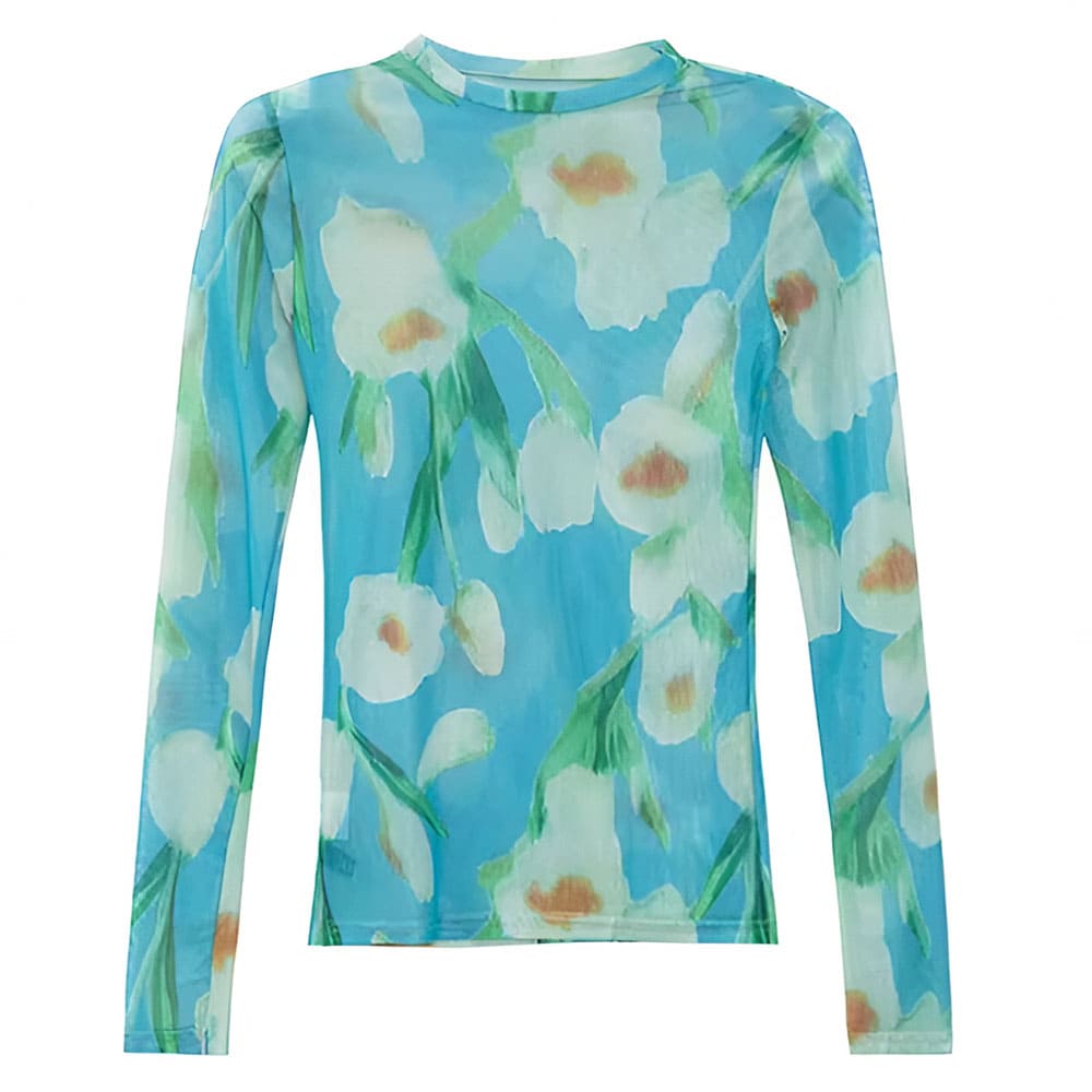 watercolor lily mesh top boogzel clothing