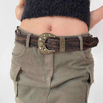 western aesthetic brown belt boogzel clothing