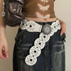 white studded boho belt boogzel clothing