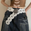white studded boho belt boogzel clothing