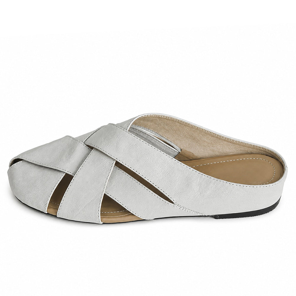 white woven slide sandals boogzel clothing
