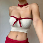 white and red top, coquette aesthetic clothes, coquette outfit, boogzel clothing