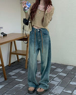 aesthetic wide leg washed jeans boogzel clothing