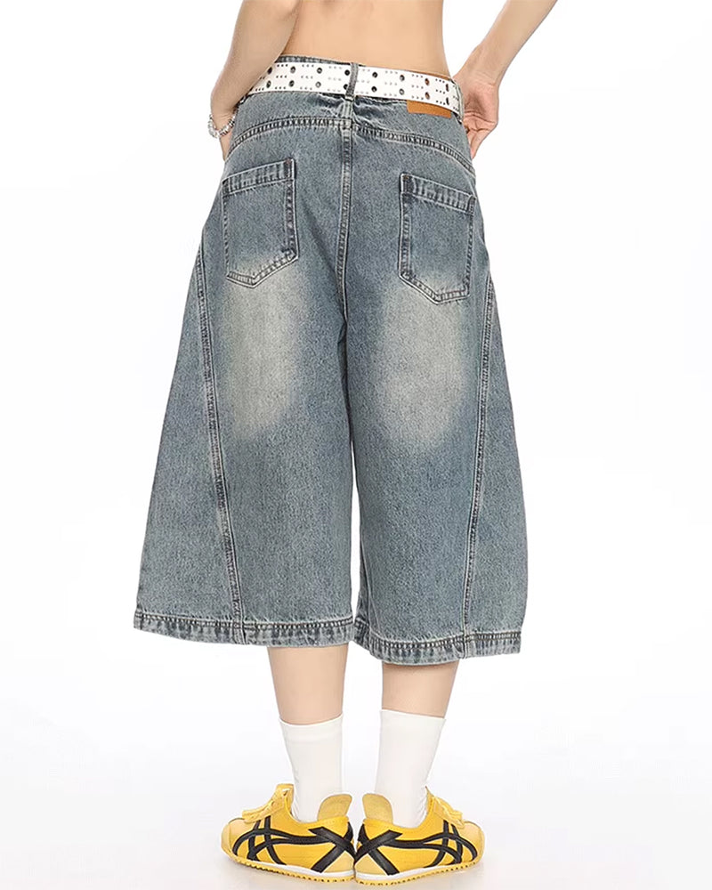wide leg vintage wash culotte jeans boogzel clothing