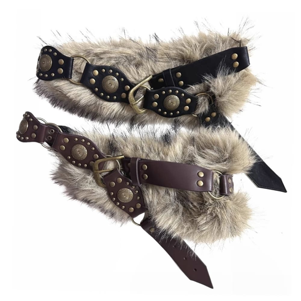 wild aura y2k fur belt boogzel clothing