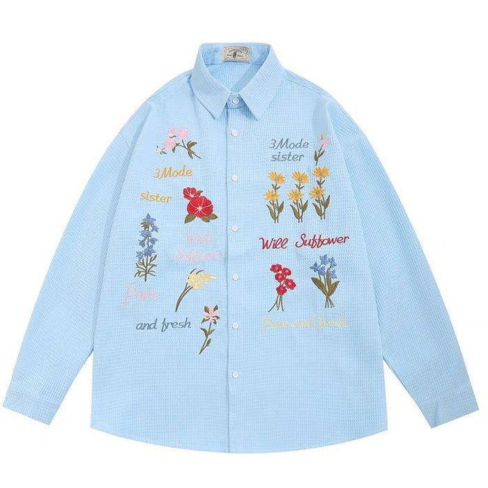 wildflowers embroidery shirt boogzel clothing
