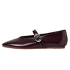 wine red strap ballet flats boogzel clothing