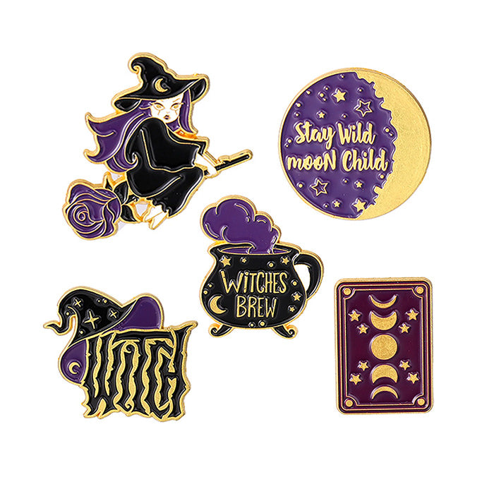 witch vibes brooch pins boogzel clothing
