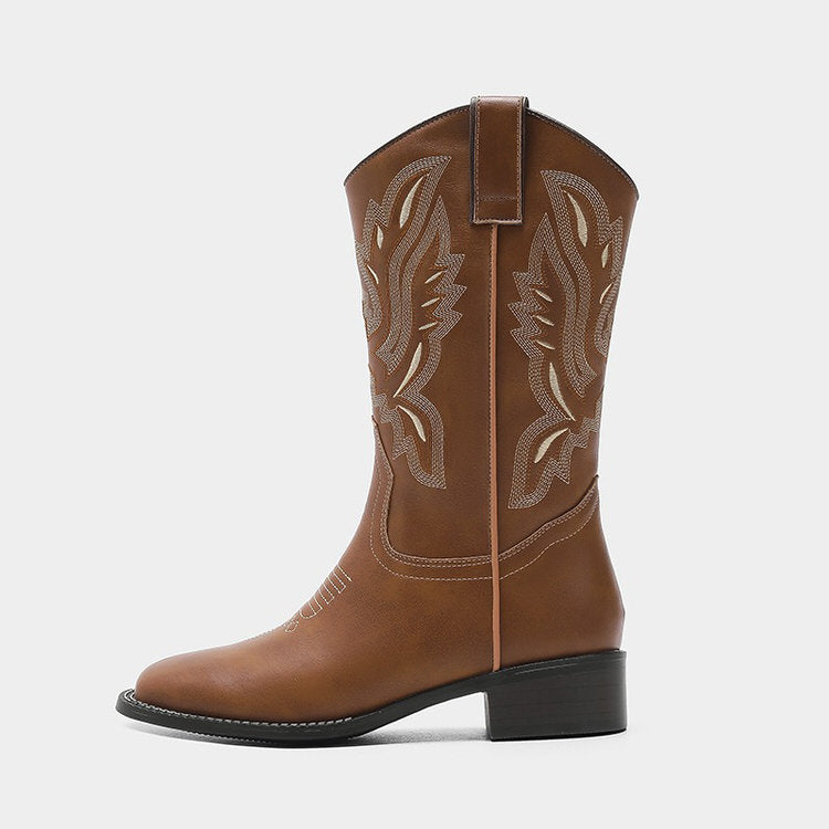 brown cowboy boots aesthetic, western boots women