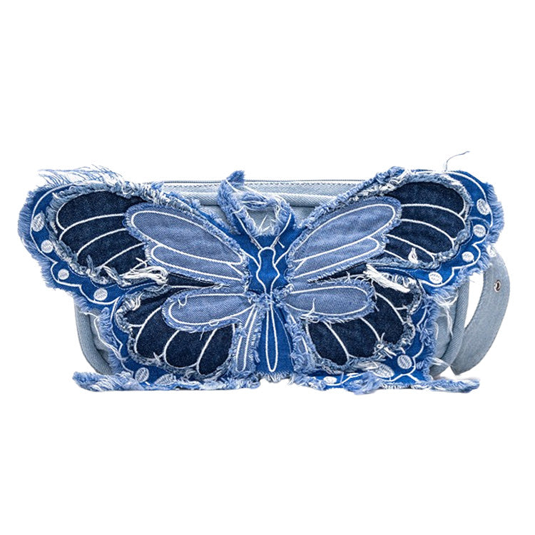 Y2K Aesthetic Butterfly Denim Handbag - Boogzel Clothing