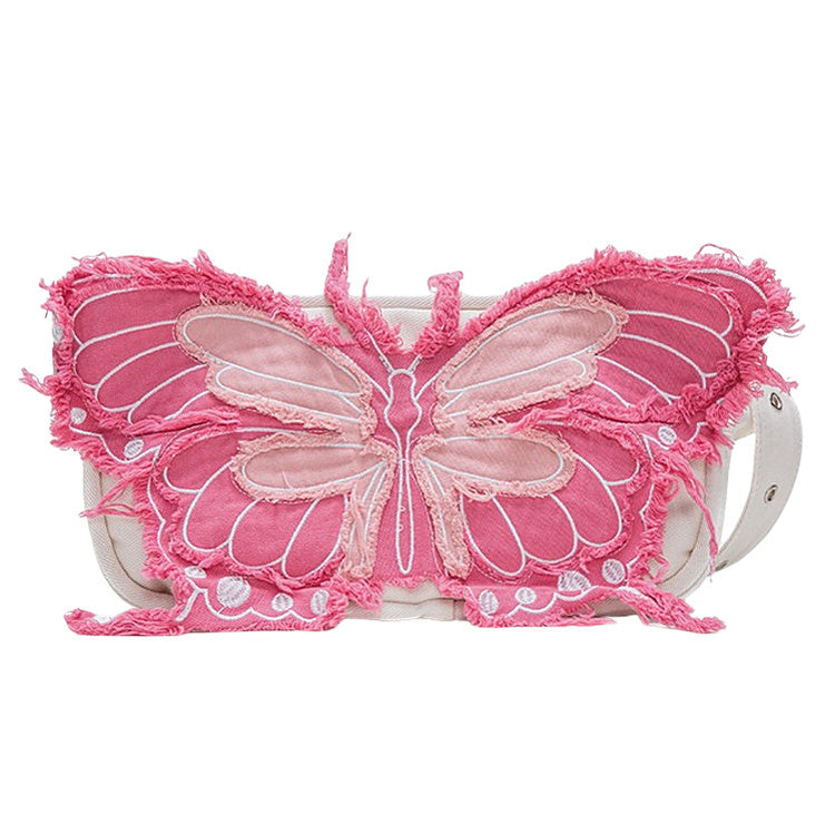 Y2K Aesthetic Butterfly Denim Handbag - Boogzel Clothing