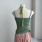 Double Layered Y2K Knit Halter Top - y2k-outfits-boogzel-clothing