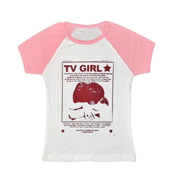 TV Girl Y2K Aesthetic Baby Tee