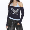 y2k butterfly layered top boogzel clothing