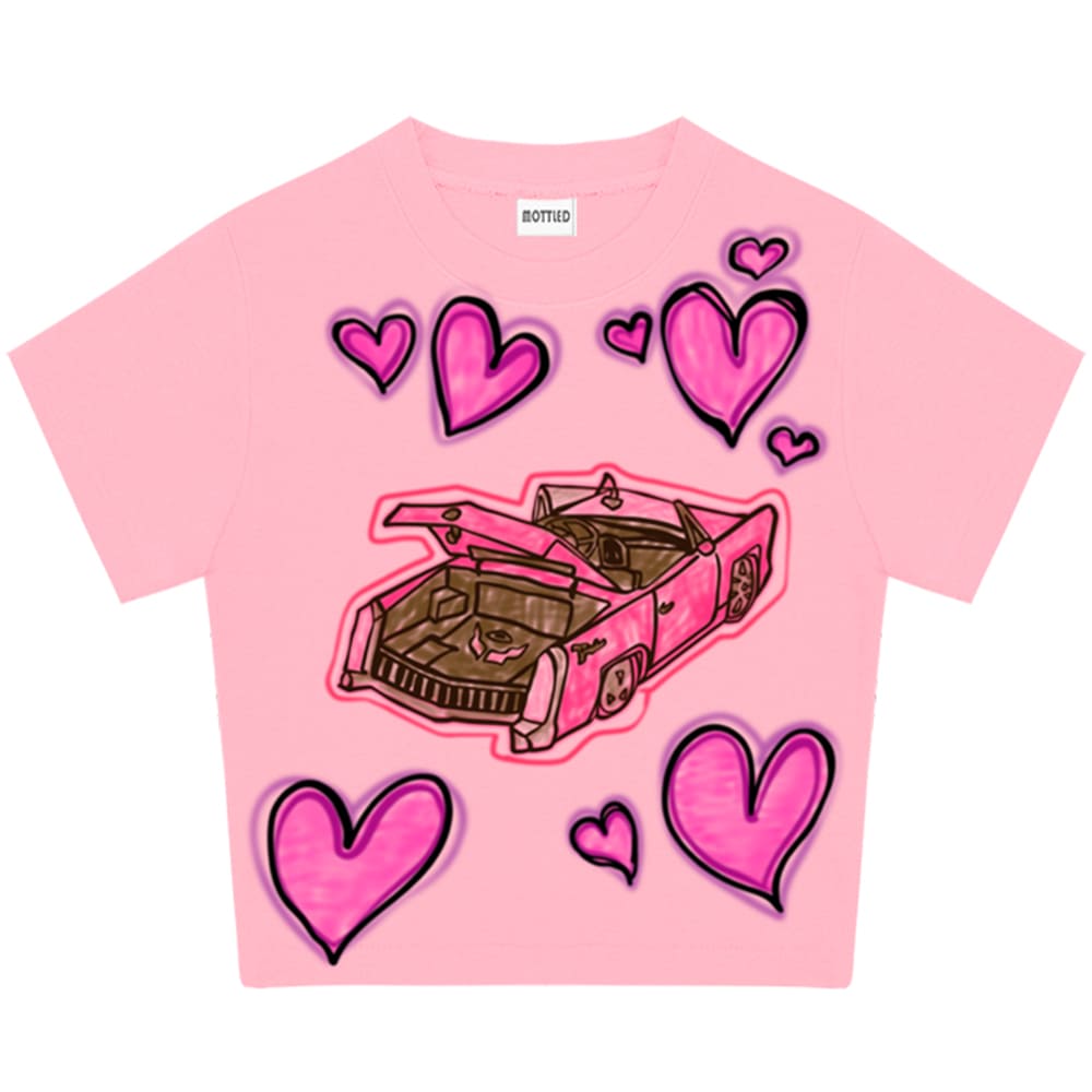 y2k car print crop top boogzel clothing