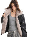 y2k fur trim bomber jacket boogzel clothing