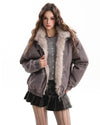 y2k fur trim bomber jacket boogzel clothing