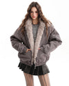 y2k fur trim bomber jacket boogzel clothing