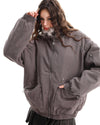 y2k fur trim bomber jacket boogzel clothing